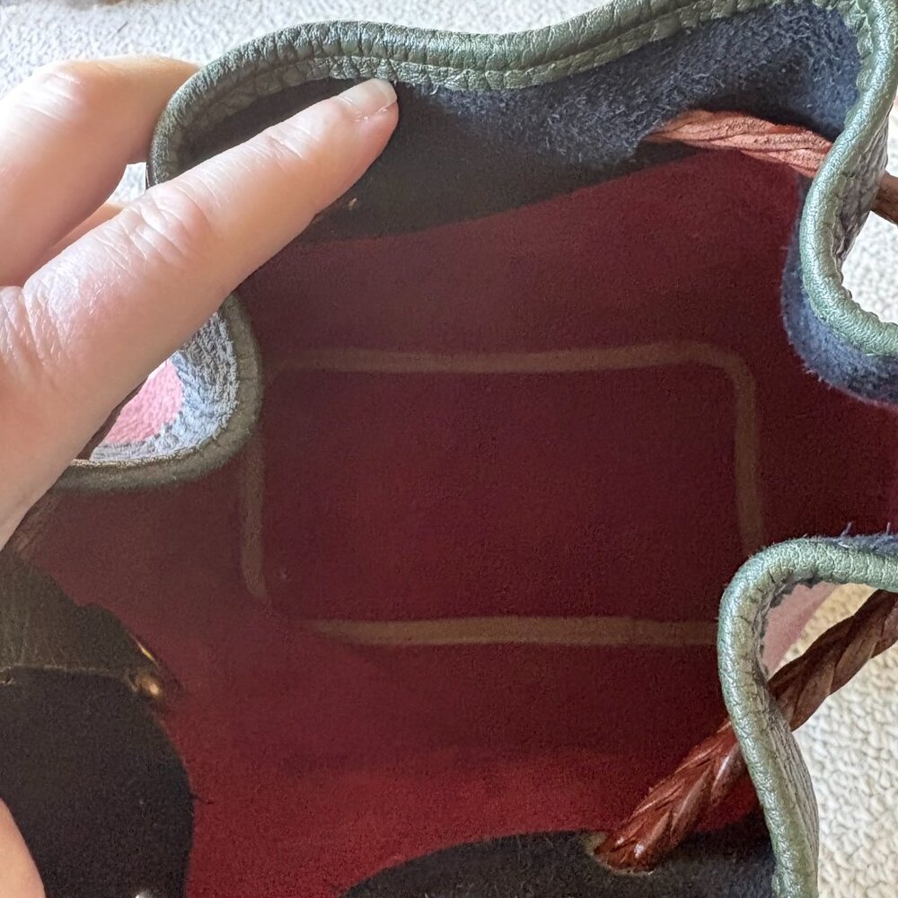 Vintage Dooney & Bourke Rainbow Teton Bucket Bag AWL Tri Color EUC - Picture 10 of 12